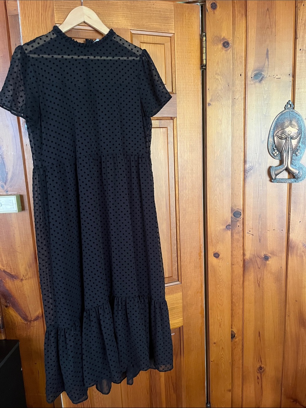 Black dress velvet pookie dots